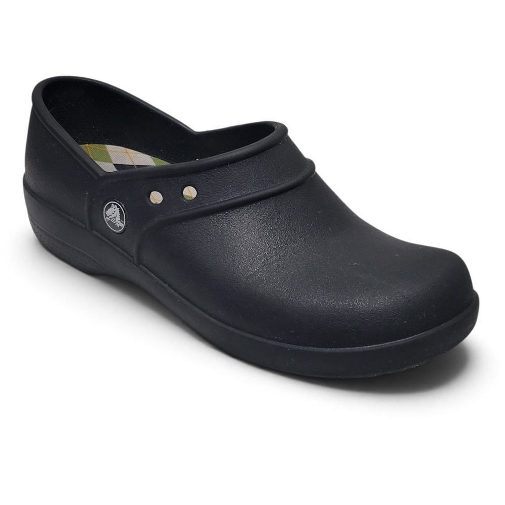 Crocs Neria Work Clogs Black Women's 6 Slip Resistant Nursing Chef Shoes
